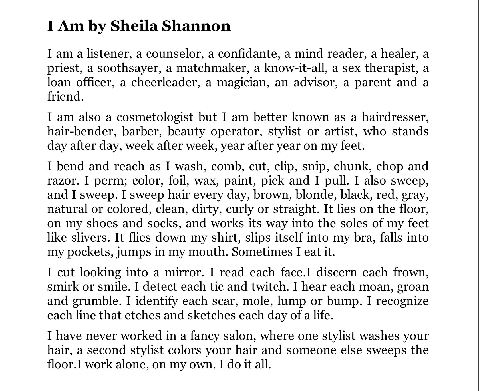 In Good Hands — development text research