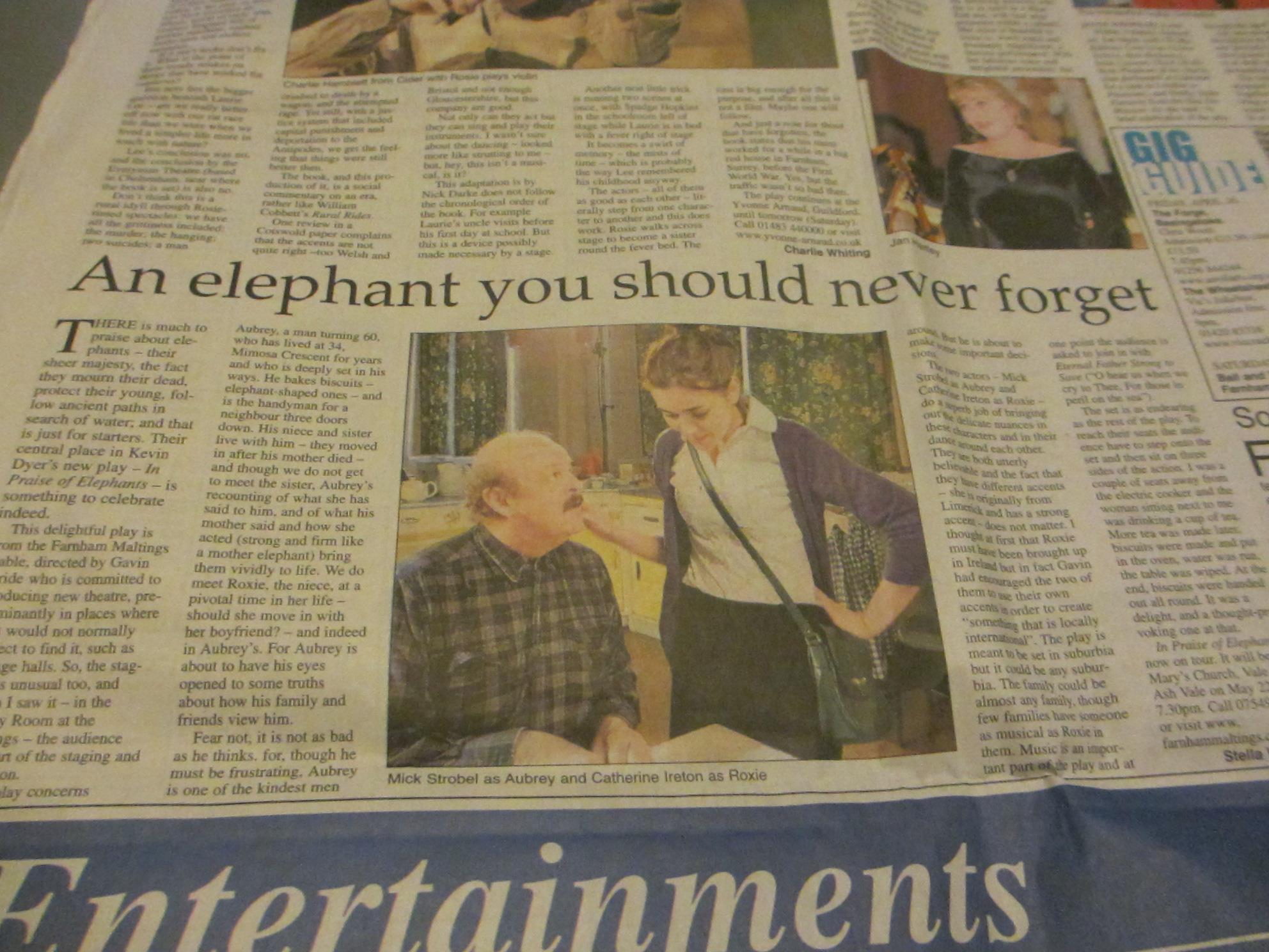 In Praise of Elephants — Farnham Herald review